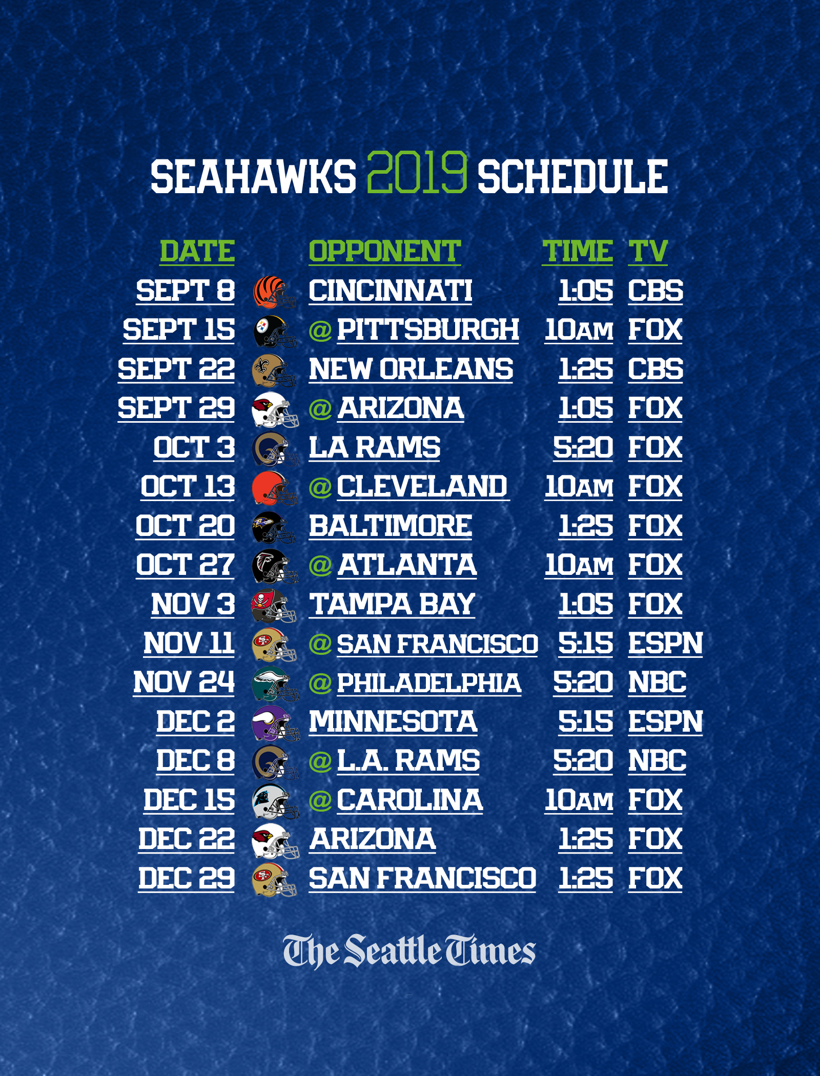 Seattle Seahawks Schedule Printable That Are Crafty 