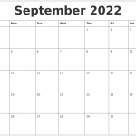 September 2022 Blank Schedule Template