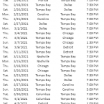 Tampa Bay Lightning 2021 Schedule With Game Times