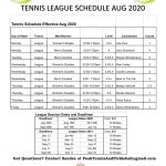 Tennis Schedule Deadlines Aug 2020 Peak Health