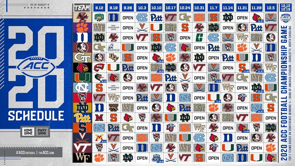 The ACC Football Schedule Still Stands For Now The