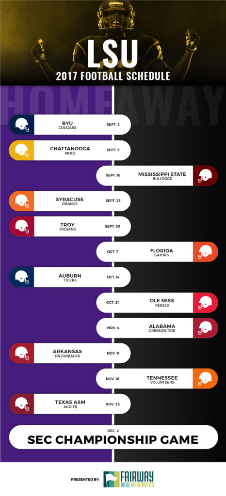 The Best LSU Tigers Football Schedule Infographic
