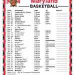 University Of Maryland Mens Basketball Schedule 2019