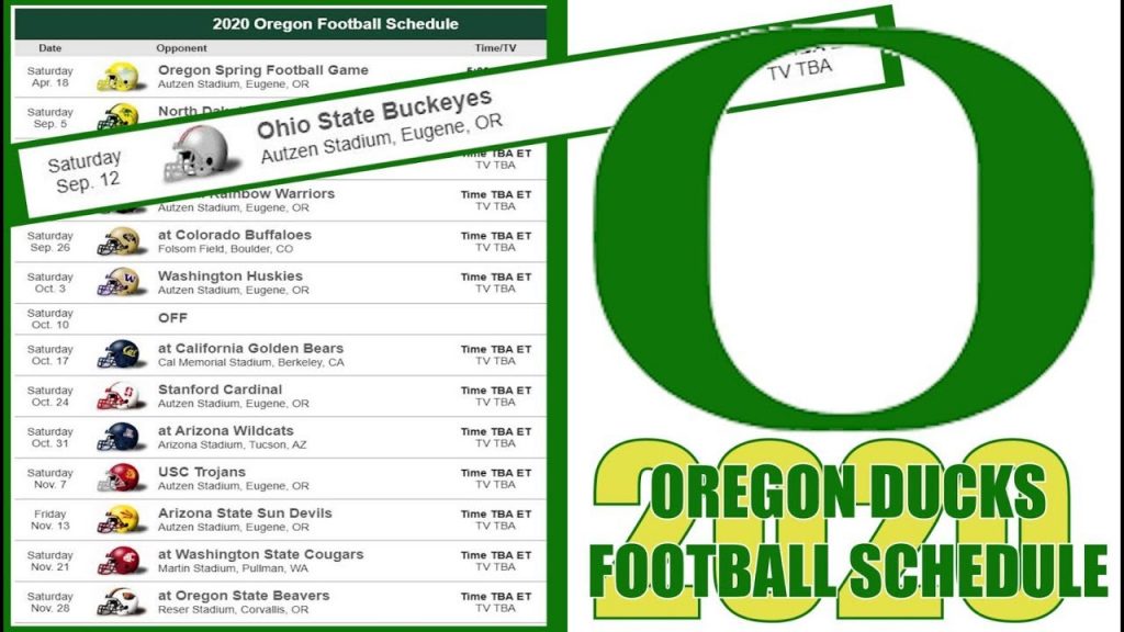 University Of Oregon Football Schedule 2022 State
