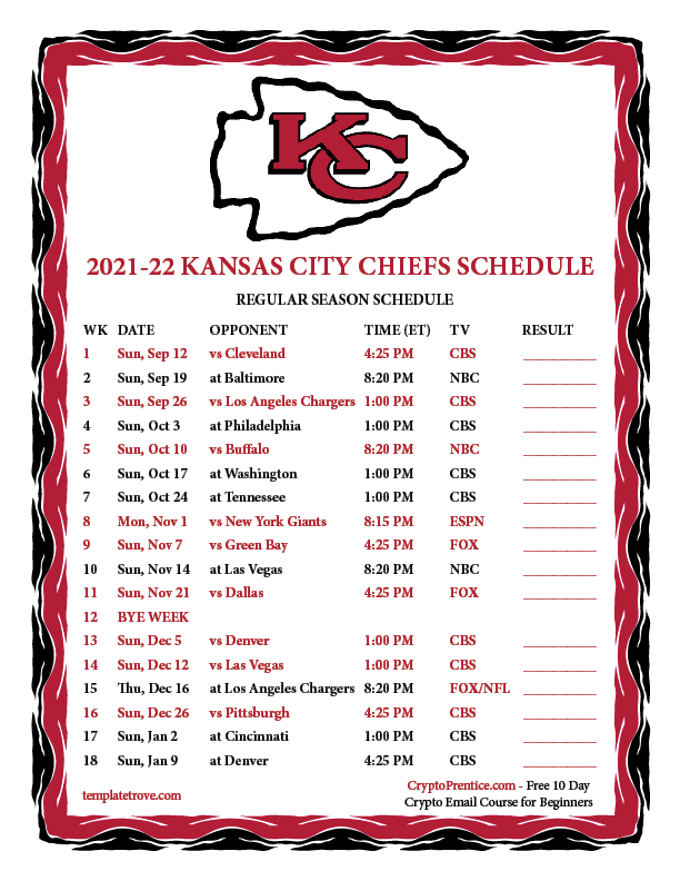 View 22 Chiefs Schedule 2021 Printable Suindux