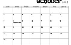 20 October 2022 Calendar Printable October 2022 Printable Calendar