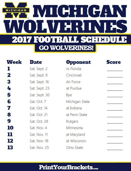 2017 Michigan Wolverines Football Schedule Ohio Bobcats Football