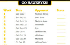 2018 Printable Iowa Hawkeyes Football Schedule Iowa Hawkeye Football