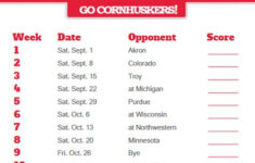 2018 Printable Nebraska Cornhuskers Football Schedule Ohio State