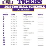 2019 LSU Tigers Football Schedule Lsu Tigers Football Lsu Auburn
