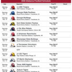 2020 Alabama Football Schedule Alabama Football Schedule Alabama