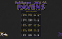 Printable Ravens Schedule 2021-22