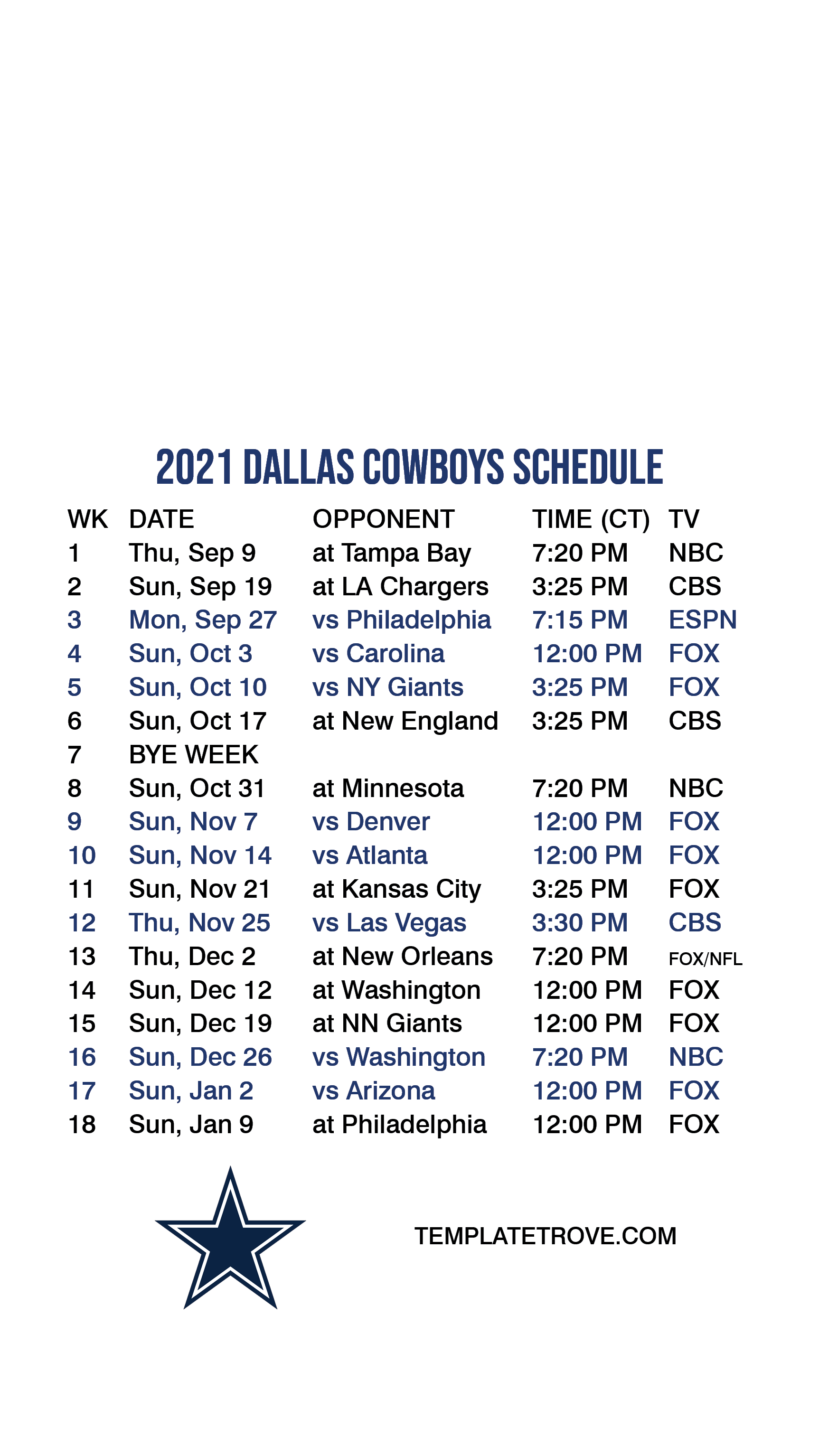 2021 2022 Dallas Cowboys Lock Screen Schedule For IPhone 6 7 8 Plus