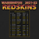2021 2022 Washington Redskins Wallpaper Schedule