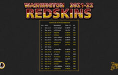 2021 2022 Washington Redskins Wallpaper Schedule