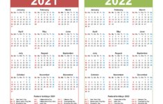 2021 And 2022 Calendar Printable Word PDF