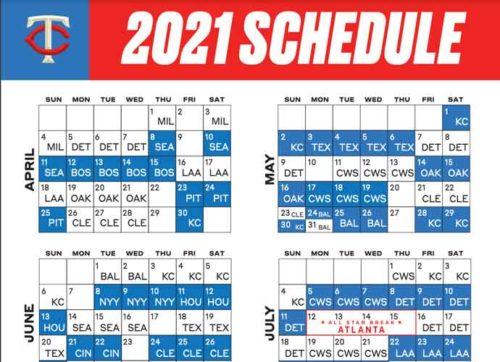 2021 Minnesota Twins Team Schedule Tickets Available USports