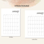 2022 2023 Printable Monthly Calendar Bundle Habit Tracker Etsy UK