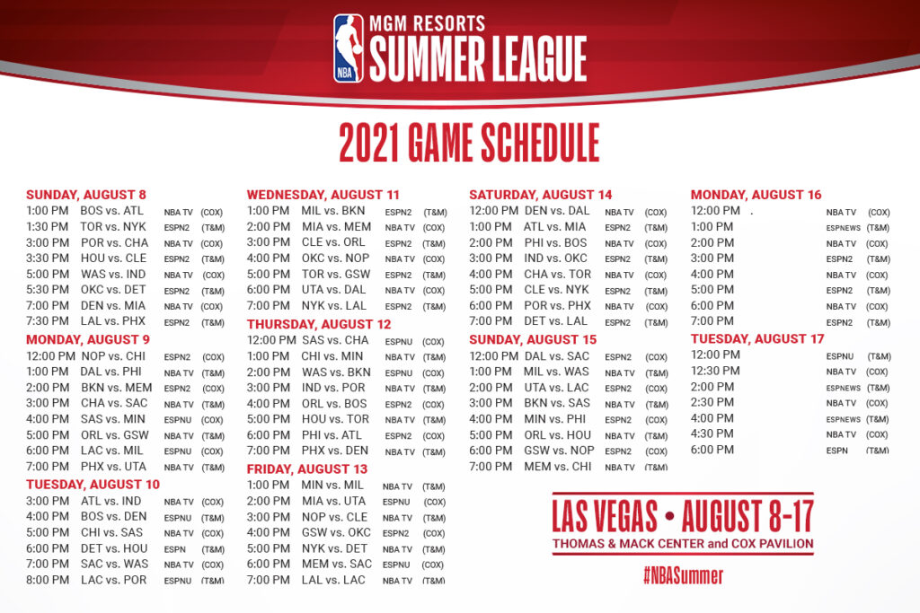 2022 Nba Summer League Schedule Season Schedule 2022