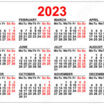 2023 Calendar Template Isolated On White Simple Horizontal Grid Buy