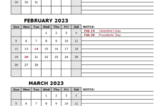 2023 Quarterly Calendar With Holidays Free Printable Templates