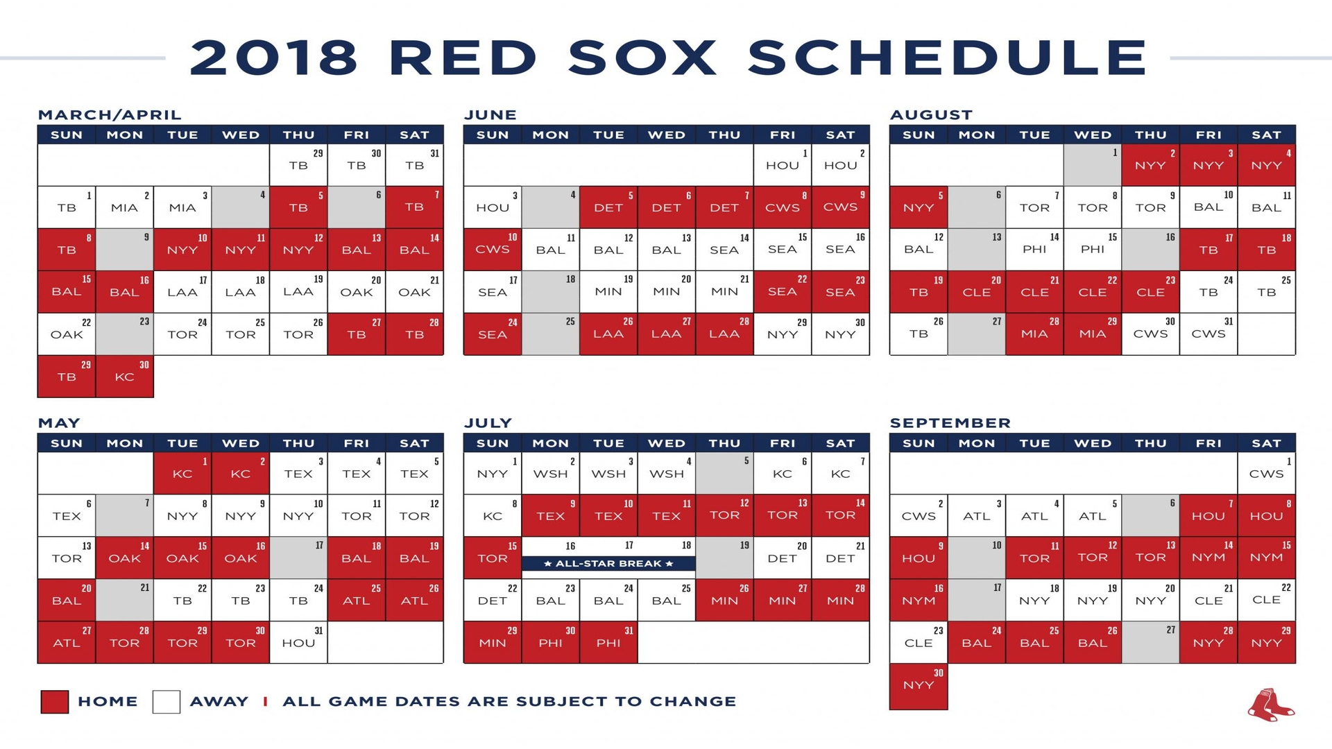 Challenger Printable Red Sox Schedule Miles Blog