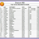 Dawson Independent School District 2020 Basketball Schedules