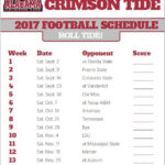 Designsuze Printable Alabama Football Schedule 2019