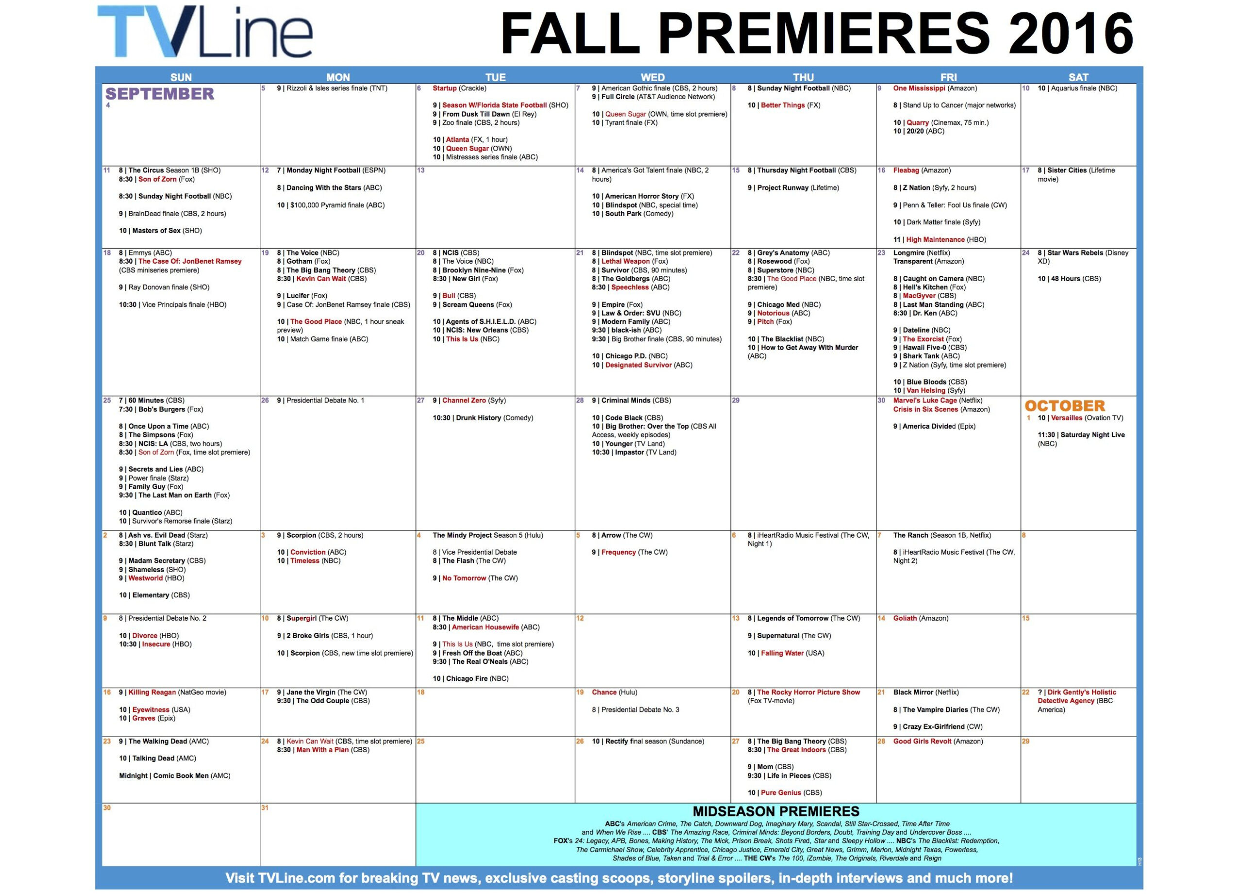 Fall Tv Tv Guide Tv Premiere