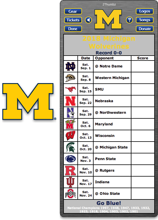 Get Your 2018 Michigan Wolverines Football Schedule App For Mac OS X 