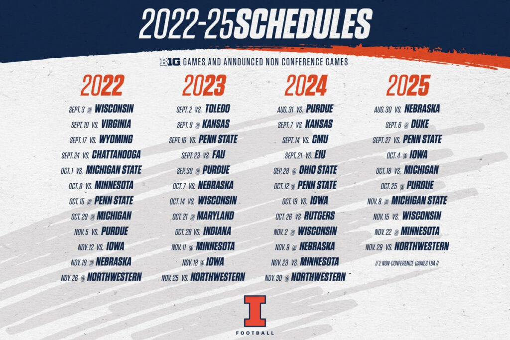 Illini Football On Twitter The B1G Has Released Conference Schedules
