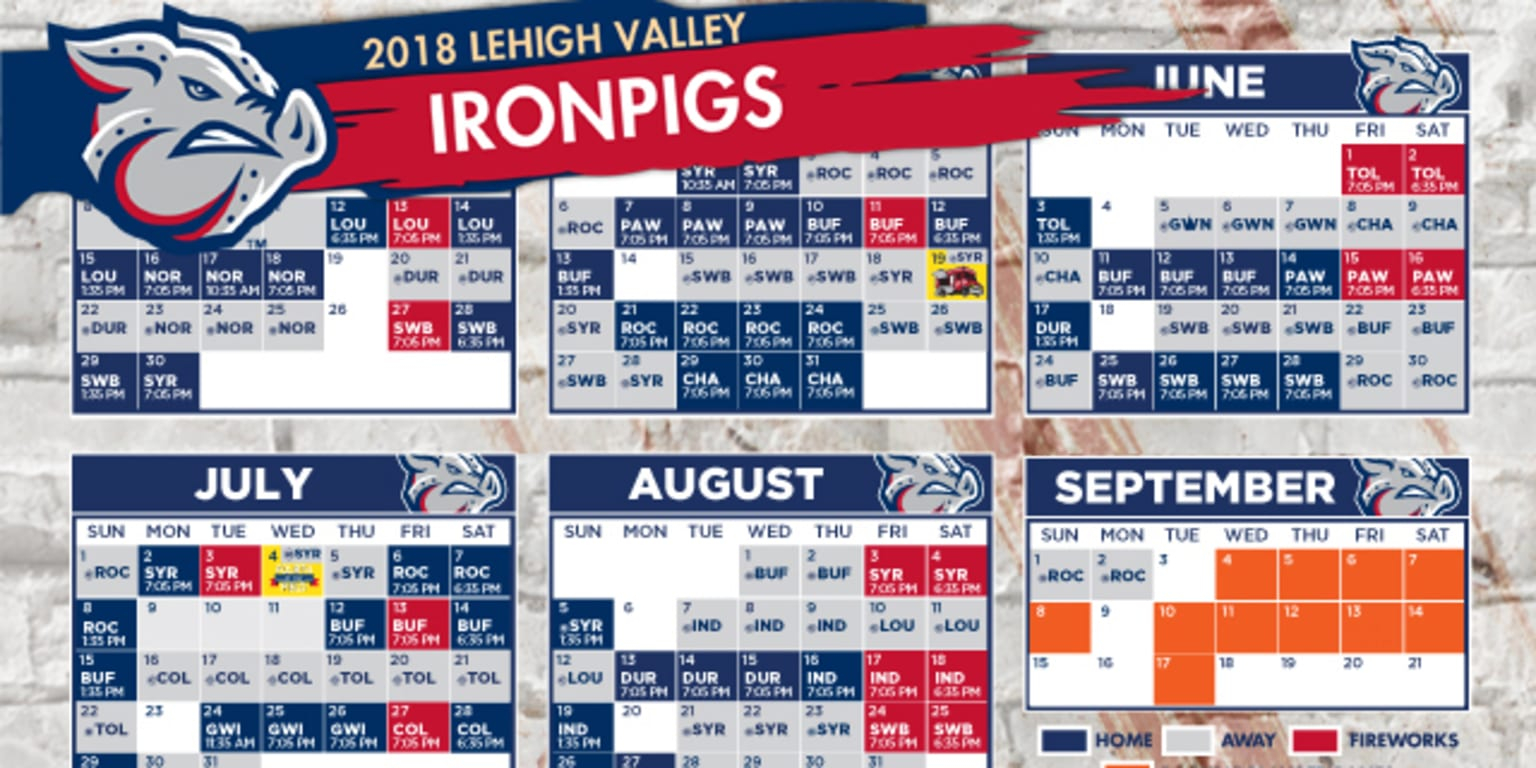 IronPigs Release 2018 Regular Season Schedule IronPigs