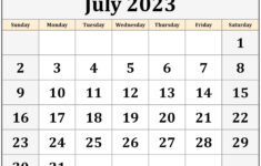 July Schedule 2023 Printable