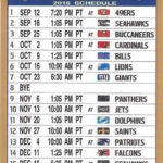 NEW LOS ANGELES RAMS 2016 PACIFIC TIME NFL SCHEDULE FRIDGE MAGNET