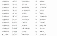 2022 2023 NFL Schedule Printable 1 Page