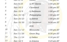 Nfl Redskins Printable Schedule UNFLO
