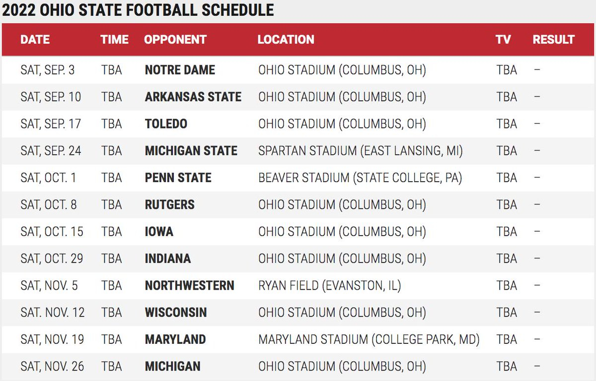 Ohio State Football Schedule 2023