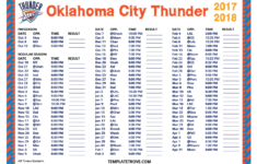 Okc Thunder Printable Schedule 2021 22 FreePrintableTM
