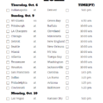 Pacific Time Week 5 NFL Schedule 2020 Printable