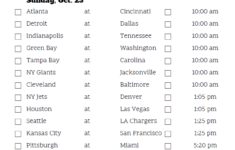 Pacific Time Week 7 NFL Schedule 2020 Printable