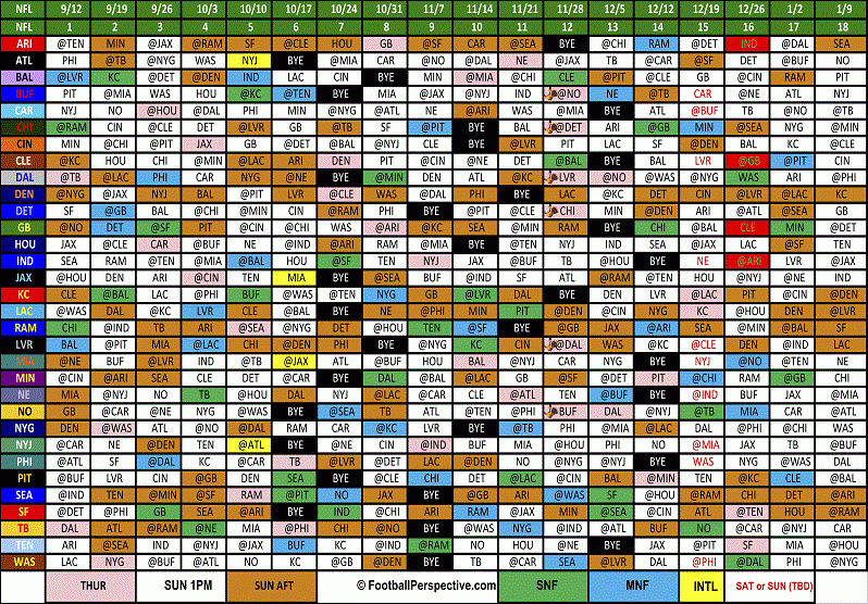 PamExt NFL Schedule