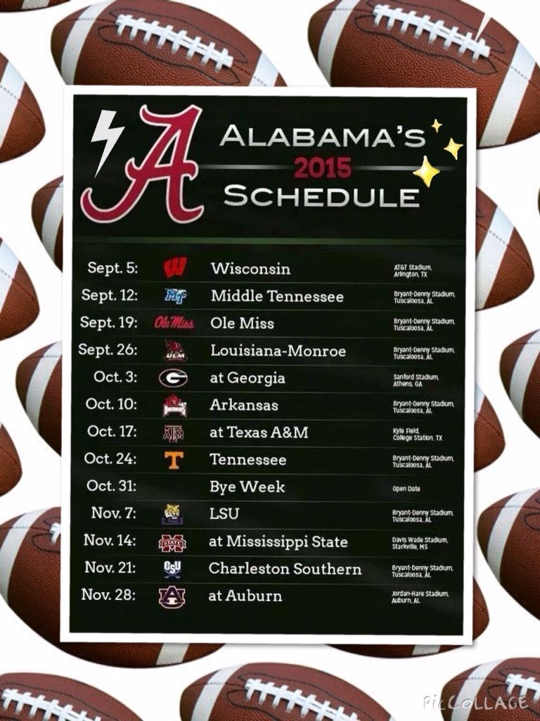 Pin By Mertswife On Roll Tide Alabama Football Schedule Alabama