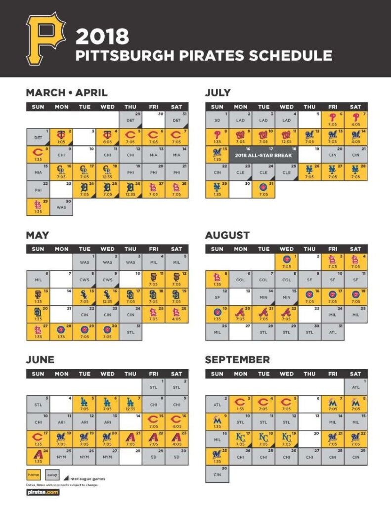 Pittsburgh Pirates Release 2018 Schedule Cbspittsburgh Pittsburgh
