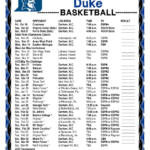 Printable 2018 2019 Duke Blue Devils Basketball Schedule