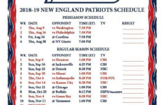 New England Patriots Printable Schedule 2023
