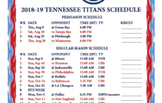 Printable 2018 2019 Tennessee Titans Schedule
