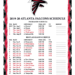 Printable 2019 2020 Atlanta Falcons Schedule