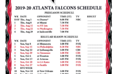 Printable 2019 2020 Atlanta Falcons Schedule