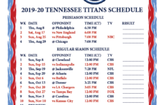 Printable 2019 2020 Tennessee Titans Schedule
