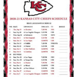 Printable 2020 2021 Kansas City Chiefs Schedule Chiefs Schedule